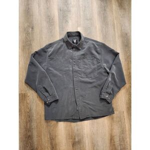 ScotteVest TEC Shirt Mens Large Grey snap Button Up Multi Pocket Cargo READ**